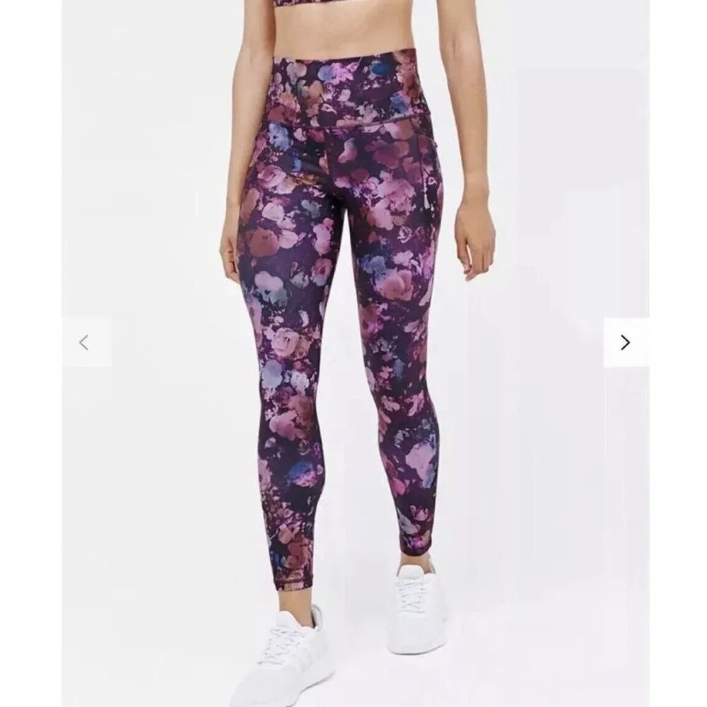 Athleta Multicolor Bloom Floral Salutation Stash Pocket II‎ Leggings Size XXS